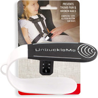 Unbuckleme Car Seat Buckle Release Tool - Easy Opener Aid For Arthritis  Long Nails  Older Kids - Button Pusher For Infant  Toddler  Convertible 5 Pt Harness Car Seats - As Seen On Shark Tank (Black)