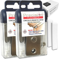 Magnetic Door Catch  Ball Catch Replacement Hardware For Closet Or Double Doors  Precision Lock 2-Pack With Foam Pads