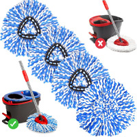 4 Pack Mop Replace Heads For O Cedar Rinse Clean 2 Tank System  Spin Mop Replacement Head  Fluffy Microfiber O-Cedar Mop Refill Replace Head  Machine Washable  All Hard-Surfaced Floors Cleaning