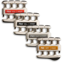 Prohands Pro Hand Exerciser  Finger Exerciser (Hand Grip Strengthener)  Spring-Loaded  Finger-Piston System  Isolate And Exercise Each Finger  (Set Of 4) (Red  Black  Gray  Orange)