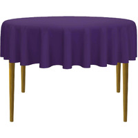 Lann's Linens - 70"" Round Premium Tablecloth For Wedding/Banquet/Restaurant - Polyester Fabric Table Cloth - Purple