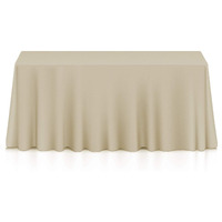 Lann's Linens - 90"" X 156"" Premium Tablecloth For Wedding/Banquet/Restaurant - Rectangular Polyester Fabric Table Cloth - Beige