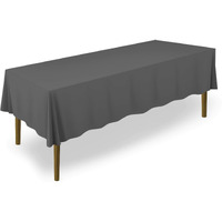 Lann's Linens - 60"" X 126"" Premium Tablecloth For Wedding/Banquet/Restaurant - Rectangular Polyester Fabric Table Cloth - Dark Gray