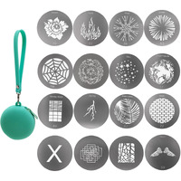 16Pcs Round Gobos Kit For Optical Snoot 66Mm/2.6In Metal Plate Patterns For Spotlight Attachment Compatible With Godox Bfp/Ot1/Ot1 Pro/Ii/Westcott Optical Spot For Portraits/Product/Food/Youtube