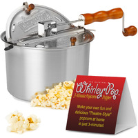 Original Whirley Pop Popcorn Maker - Wabash Valley Farms Gourmet Popcorn Popper  Aluminum Popcorn Pot With Nylon Gears  3-Minute Stove Top Popcorn Maker  Nostalgia Popcorn Maker (Silver)