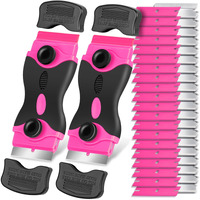 Razor Blade Scraper Tool Kit - 2Pack Razor Scrapers & 40Pcs Extra Blades  Plastic Paint Scraper Tool  Razor Scraper Tool For Glass Top Stove  Scrappers For Cleaning Window  Cooktop  Oven  Floor