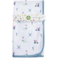 Little Me Blankets For Baby Boys' Swaddling Receiving Blanket  Blue Golf Club  30 X 27 Inches