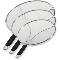Bergkoch Splatter Screen For Frying Pan - 9.5/11.5/13 Inch Stainless Steel Grease Splatter Guard (Set Of 3) - Cover Oil Splash When Sizzling Bacon  Cooking Fried Chicken Or Popcorn