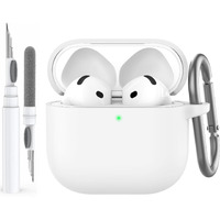 Ahastyle Airpods 4 Case Cover (2024) With Cleaning Kit Soft Silicone Shockproof Cover Skin For Apple Airpods 4Th Gen Support Usb-C & Wireless Charging