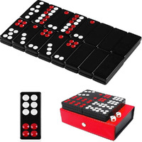 32Pcs Pai Gow Tiles Game Set Chinese Traditional Black Dominoes Pai Gow  Pai Gow Poker  Best Casino Game Party Fun Toy For Entertainemnt (18#)