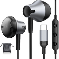 Usb C Headphones Wired For Samsung Galaxy S25 / S24 Ultra/ S23/ S22 Fe/ A55 With Mic Earphones For Iphone 16 15 Pro Max  Volume Control Stereo Noise Cancelling Wired Earbuds For Google Pixel 9 Pro