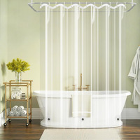 Seenus Waterproof Clear Shower Curtain Liner With 3 Large Magnets  Bpa-Free Peva Plastic Shower Liner Weighted  72 X 72 Inch Bathroom Transparent Shower Curtain Durable