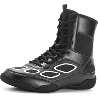 Weshirun Wrestling Shoes Men Boxing Shoe Fitness High Top Sneakers Wrestling Boots Black