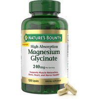 Nature? Bounty High Absorption Magnesium Glycinate 240 Mg For Supporting Muscle Relaxation And Bone  Heart & Nerve Health - Non-Gmo  Gluten-Free  Vegetarian  120 Count/60 Servings