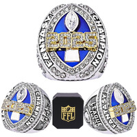 Noblehead 2025 Fantasy Football Championship Ring | Heavy Ffl Champion Trophy Ring | Gold Silver Tone Plated Award Trophy For Fantasy Football League Winner (One  Size 12)