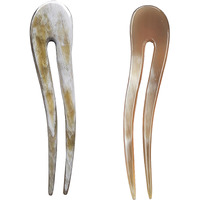 Marycrafts Wavy Simple Horn Hair Fork Hairfork Hairpin Hair Accessories For Women (Set 2Pcs. Light Shade)