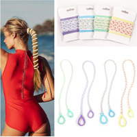 Sport Hair Ties For Women - 4 Pack Elastic Pony Tails For Gym  Braided & Swimming Sports - 30 Inch Length