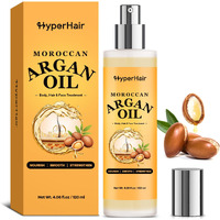 Hyperhair Moroccan Argan Oil Hair Serum (4.06 Fl Oz)  Body  Hair & Face Treatment Oil  Anti-Frizz & Repair Serum For Frizzy & Damaged Hair  Organic Hair Oil For Shine & Growth