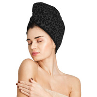 Famliihw Leopard Hair Towel Wrap  Absorbent Hair Drying Towel  Microfiber Hair Drying Cap Turban For Drying Curly Long Thick Hair