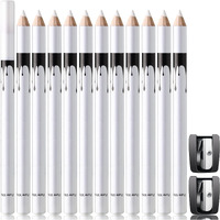 Noerrors 12Pcs White Barber Pencil Set Magic Hairline Pencils For Lineup Beard Shaping Beard Guide Pen With Sharpener Barber Chalk For Beard Hair Makeup Design For Men
