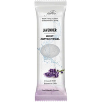 Fabbpro Oshibori Moist Terry Cotton Refreshment Towels (25 Pack  8 X 8 Inches) - White Scented Pre-Moistened Essential Oil Infused Towel To Use Hot Or Cold - Lavender Scent