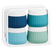 Mrsdry Travel Containers For Toiletries 4 Pack  Tsa Approved Travel Size Toiletries  Travel Size Containers  With Clear Bag Leak Proof Silicone Jars  Travel Essentials Creams Jars Carrying Small Items