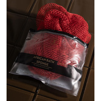 Bellanomi African Exfoliating Net Sponge  Authentic  Ethically Sourced From Nigeria  45 Inches Long  Back Scrubber For Daily Use (Red)