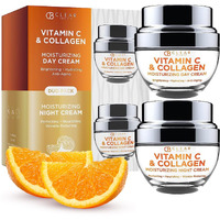 Clear Beauty Vitamin C & Collagen Day/Night Moisturizer - Dermatologist Tested  Restores & Brightens Skin Tone  Hydrating & Firming  Anti-Aging Cream  Cruelty Free Korean Skin Care - 2 Pack