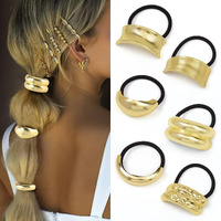 Gold Metal Hair Ties For Women - Cuffs  Accessories  Elastic Bands For Thick And Thin Hair Ponytails