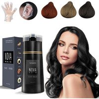 Nova Hair Dye Shampoo Nova Hair Instant Dye Shampoo Nova Hair Dye Shampoo 3 In 1  For Men & Women (Black)