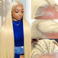 Werkueen 613 Lace Front Wig Human Hair 13X6 Blonde Lace Front Wigs Human Hair Pre Plucked With Baby Hair 200 Density Straight Lace Frontal Wigs Human Hair For Women (20 Inch  613 Blonde Wig)