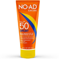 No-Ad Spf 50 Sport Sunscreen Lotion | Hypoallergenic | Broad Spectrum Uva/Uvb Protection | Water Resistant | Octinoxate & Oxybenzone Free With Moisturizing Vitamin E And Aloe 3Oz | Travel Size