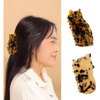 Cat Claw Clip  Cat Hair Clip  Tortoiseshell Cat  2 Pcs Cute Cat Claw Clips Suitable For Daily Wear  Birthday  Party And Other Special Days  Foil Your Temperament (Leopard Print  Light Leopard Print)