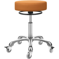 Mcdoofly Round Rolling Stools With Wheels - Adjustable Swivel Stool Chair Heavy Duty 400 Lbs Thick Seat Pading Lash Chairs For Kitchen Counter Shop Salon Spa Medical Garage Home Office(Camel)