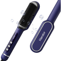 Pro Ionic Hair Straightener Brush For Women - 9 Temp Settings With Led Display  20S Fast Heat (250F-410F)  Dual Voltage & Travel Bag For Frizz-Free Salon Finish