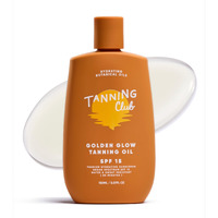 Tanning Club - Golden Glow Tanning Oil With Spf 15 - Lightweight Hydrating Sunscreen With Coconut  Carrot  And Shea Butter - Water And Sweat Resistant (80 Minutes) - 150 Ml