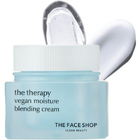 The Face Shop The Therapy Vegan Moisture Blending Cream | Vegan Moisturizer | Cooling | Hydrating | Skin-Friendly | 2-In-1 Gel & Cream | K-Beauty
