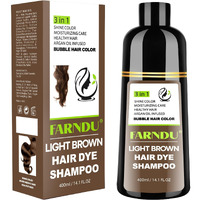 Farndu Light Brown Hair Dye Shampoo For Women Men  Instant Gray Hair Coverage Natural Herbal Hair Color Shampoo 3 In 1 Champu Para Canas