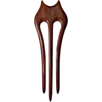 Choisbeing French Hair Pin For Women Wooden Rosewood Hair Sticks For Buns Chinese 3-Prong Cute Hair Fork For Long Hair (Darkred(Rosewood))