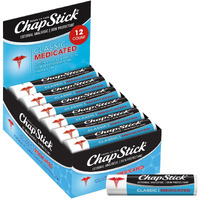 Chapstick Bulk Medicated Lip Balm 12-Pack - External Analgesic  Skin Protectant For Dry Lips & Cold Sore Pain Relief  0.15 Oz Ea