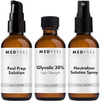 Medpeel Glycolic Acid 30% Peel Kit - Includes Peel  Prep & Neutralizer - Light Strength Chemical Peel For Fine Lines  Wrinkles & Radiant Skin - Suitable For All Skin Tones - 1Oz (3Pc Set)