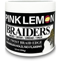 Pink Lemon Braiders - Maximum Hold  No Flaking  Long Lasting Hold  High Shine. For Micro  Inter  Dread  Faux  Loc  Twist  Braid  Edge (10 Oz)
