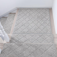 Cosy Homeer Edging Stair Treads Non-Slip Corner Indoor Stair Runners For Wooden Steps Landing Slip Resistant Stair Rugs Mat For Kids And Dogs 100% Polyester Tpe Backing Grey 30X30 Inch