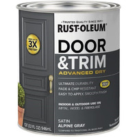 Rust-Oleum 369387 Advanced Dry Door & Trim Paint  Quart  Satin Alpine Gray