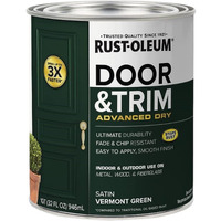 Rust-Oleum 376514 Advanced Dry Door & Trim Paint  Quart  Satin Vermont Green
