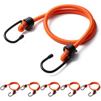 Aegero 18Inch Bungee Cords With Hooks 6Pcs Heavy Duty Extra Strong Outdoor Elastic Rope Multi-Purpose Elastic Bungee Straps For Luggage Camping Tarps Bike Rack Outdoor Tent Weatherproof(Orange)