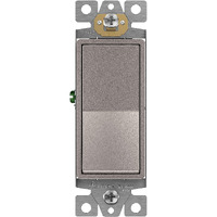 Enerlites Elite Series Decorator Rocker Light Switch  15A 120V/277V  Gloss Finish  Single Pole  3 Wire  Grounding Screw  Residential Grade  Ul Listed  91150-Nk  Nickel