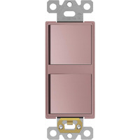 Enerlites Double Paddle Rocker Decorator Switch  Ground Terminal  Clamp-Type Back Insert Wiring  Copper Wires Only  Single Pole  Residential/Commercial Grade  15A 120-277Vac  62834-Rg  Rose Gold