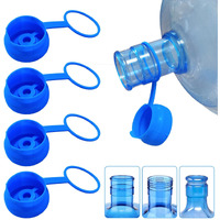 3 & 5 Gallon Water Jug Cap Reusable  Food Grade Silicone Replacement Gallon Caps For 55Mm Standard/Screw/Crown Tops Water Bottle And Water Dispensers  Non-Spill Lids For Anti-Splash  Leak Free (5Pcs)