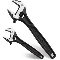 Workpro 2-Piece Adjustable Wrench Set  6-Inch & 10-Inch Wrenches  Cr-V Steel  Wide Jaw Wrench With Metric & Sae Scale  Good For Home  Garage  Workshop